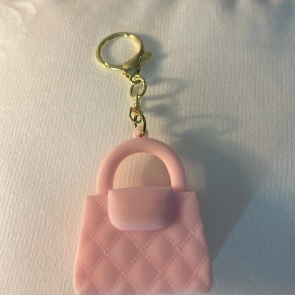 Fashion Pink Quilted Keychain/Bag Charm - Picture 1 of 3